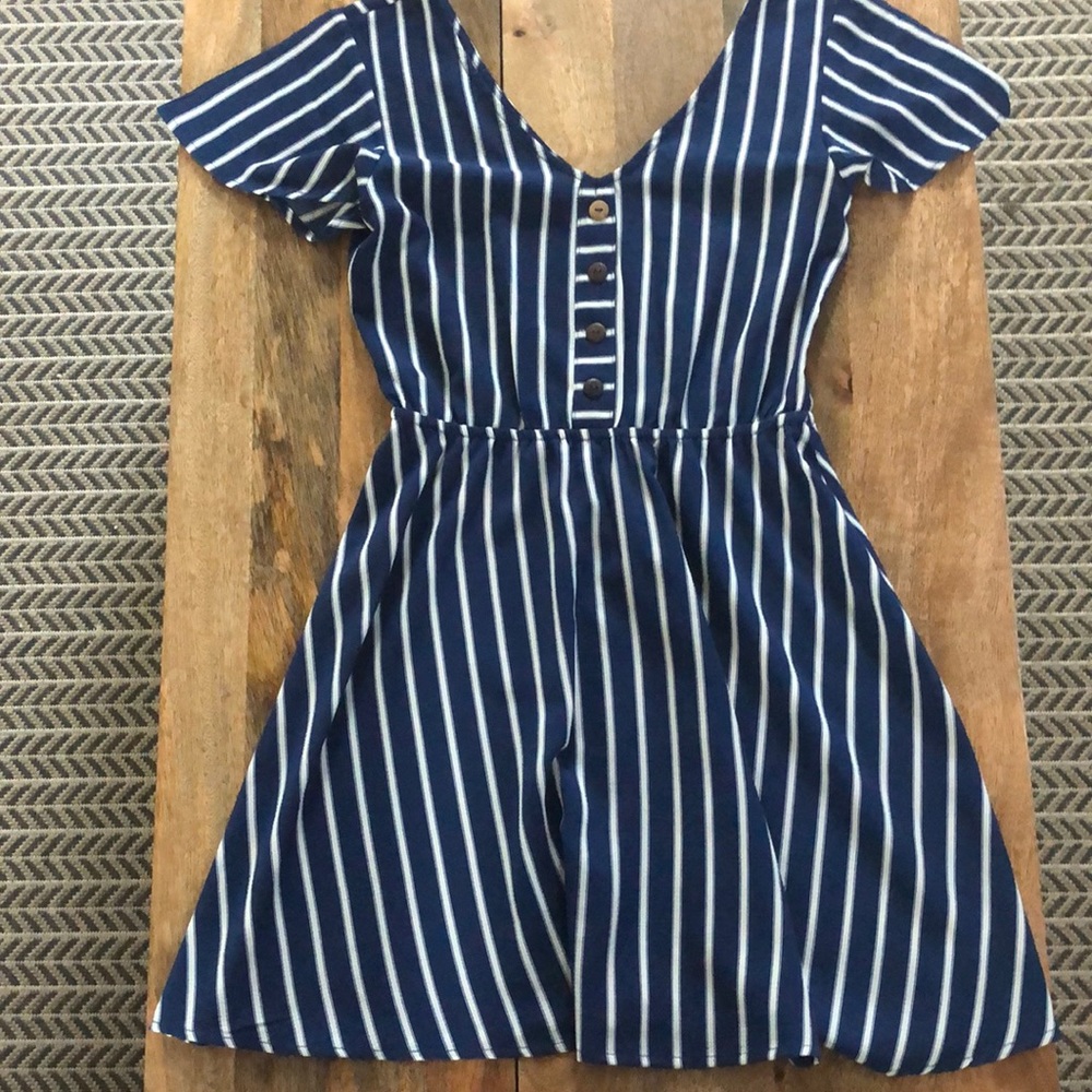 GUC Blue and white stripped dress